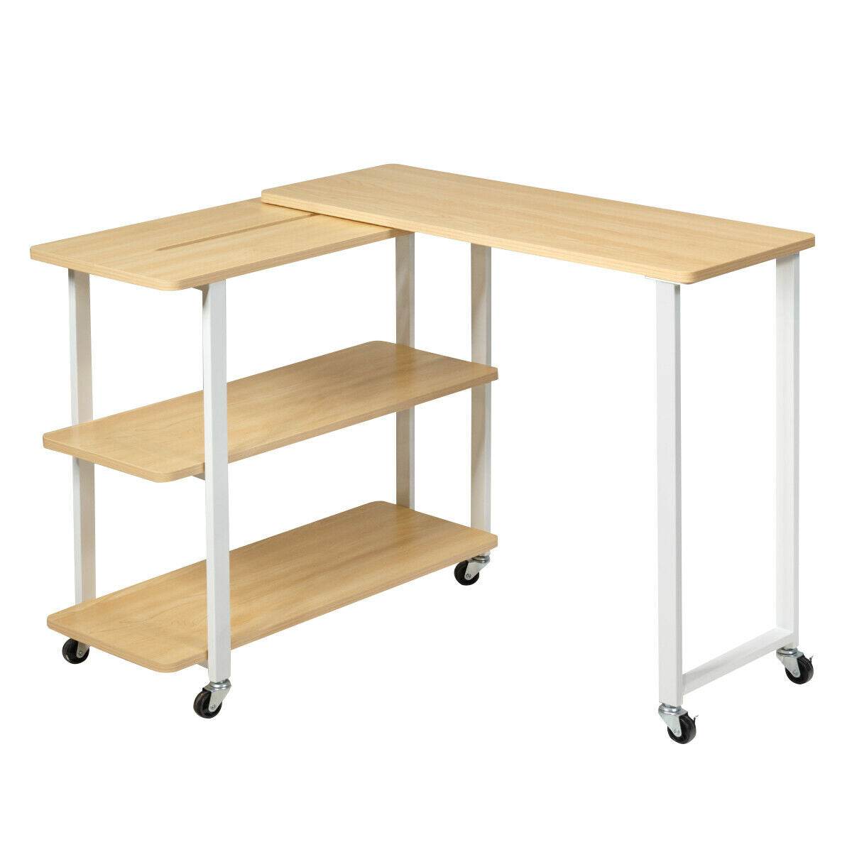L-Shape 360° Rotating Computer PC Desk Corner Table - Big J's Showstoppin' Store